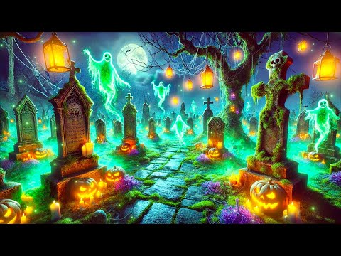 Haunted Graveyard Halloween Ambience With Scary Halloween Background Music 🎃 Halloween Ambience 2024