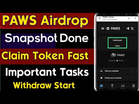 Paws New update | Paws Claim token start | Paws new task | Paws Airdrop | Paws Snapshot Done