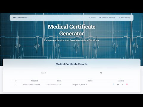 Medical Certificate Generator