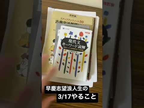 早慶志望浪人生の3/17やる参考書一覧