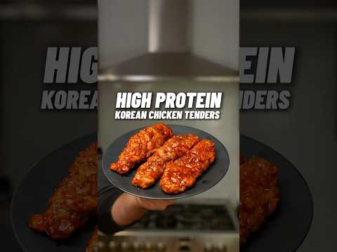 The CRISPIEST High Protein Korean Chicken Tenders! 🔥🍗 60g of protein in 3 tenders! 💪🏽