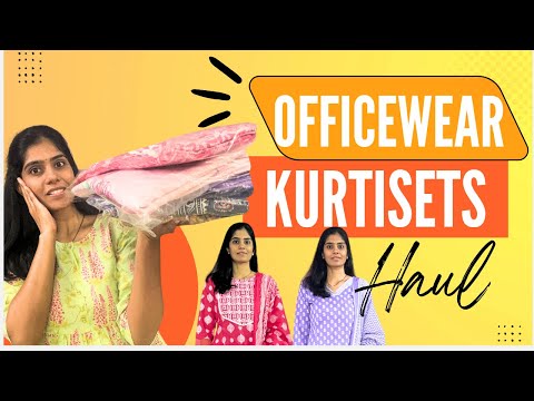 Cotton office wear Kurthi Sets at afforable cost | Amazon | Review haul | Try on