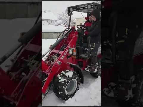 Snow Shoveling Challenge with a Mini Loader! ❄️