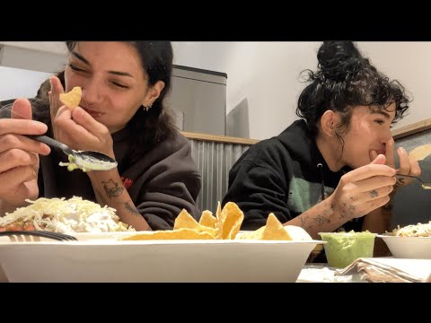 trying chipotle for the first time + mini mukbang | Noor Dabash ft. Vereena Sayed