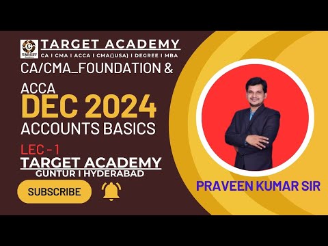 CA CMA ACCA ACCOUNTS BASICS LEC-1 DEC/JAN 2024/25 #ca #cma #acca #cafoundation #cmafoundation