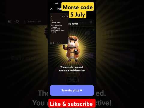 5 July Hamster MorseCode #morsecode #hamsterkombat #hamsterkombatdailycombo #hamsterkombattodaycode