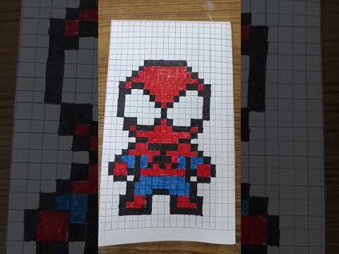 Spider-Man by using pixel art#pixelart #pixel#spiderman #deadpool #art#drawing #satisfying