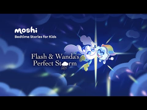 Relaxing Kids Sleep Music With Rain Sounds | Flash & Wanda's Perfect Storm | Moshi