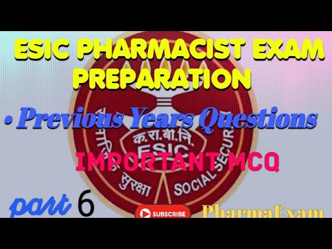 ESIC PHARMACIST PREVIOUS YEAR QUESTION 2016 Explanation #esic_pharmacist #pharmacistexampreparation