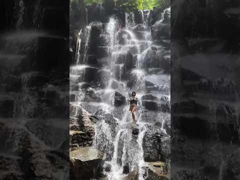 I feel like I’m a water bender 🧘#solotravelfemale #waterfall #solotravelers #baliindonesia