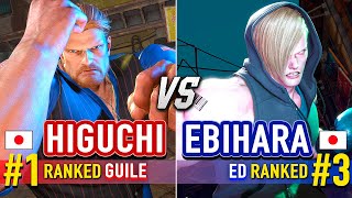 SF6 🔥 HIGUCHI (#1 Ranked Guile) vs EBIHARA (#3 Ranked Ed) 🔥 Street Fighter 6 High Level Gameplay