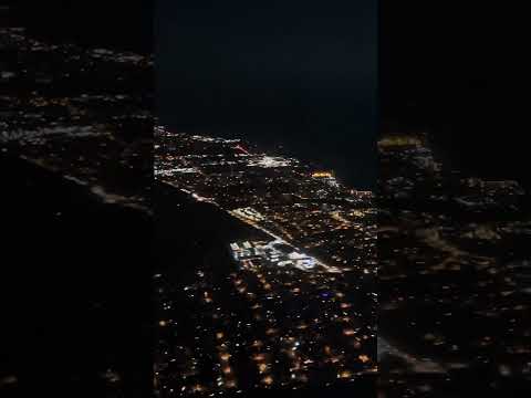 Night view of Kihei on final approach to OGG airport in Maui, Hawaii  #shorts #travel