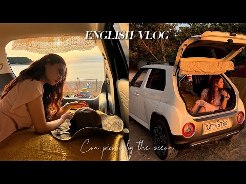 English Vlog ! 🇺🇸 Car picnic by the ocean🚘🧺