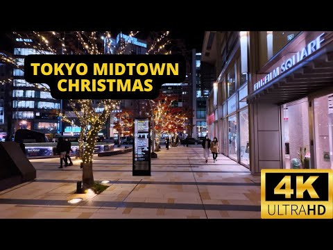 TOKYO, JAPAN 🇯🇵 [4K] TOKYO MIDTOWN — Christmas Lights