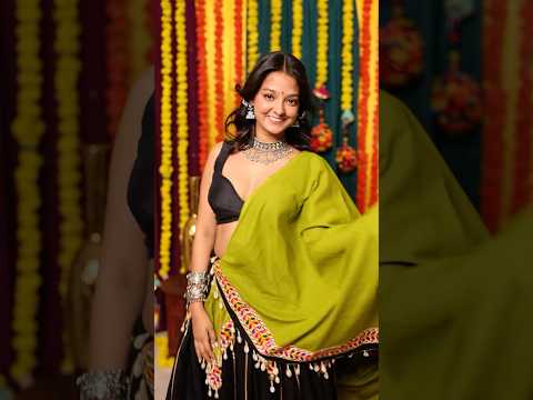 Navratri GRWM: GREEN💚😍yeh lehenga kaisa laga? #navratri #navratrispecial