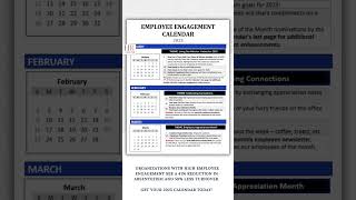 Employee Engagement Calendar 2025 | Team Building & Employee Motivation | HR Calendar | HR Template