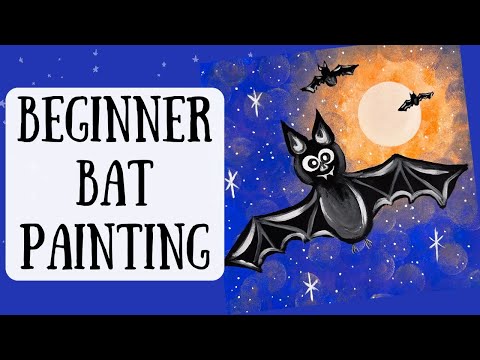 Beginner Vampire Bat Painting| Step by Step Acrylic Painting Tutorial🎨🦇