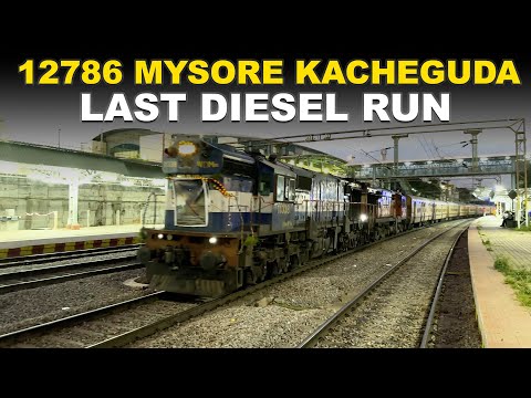 Last  Diesel run of 12786 Mysore Kacheguda Express with Alco Twins