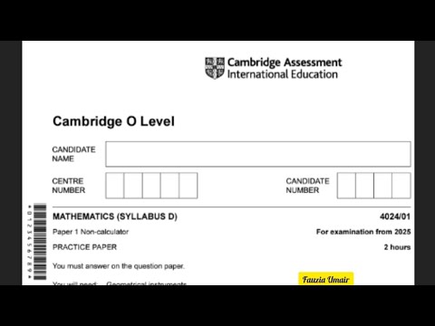 Cambridge Math practise #caie #olevel #igcse #from2025 #paper1 #cambridge #olevelmathematics #live