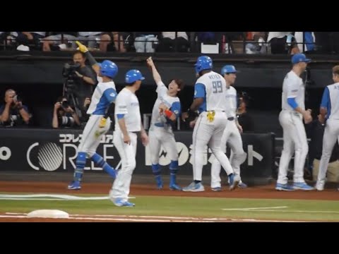 9/11 エスコン　水谷選手　ホームラン　ベンチの様子！