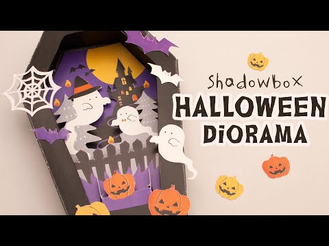 Little Halloween diorama shadow box (diy papercraft)