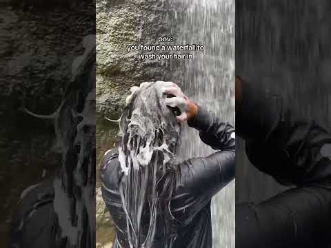 My hair was so shiny afterwards #hairstyle #creatorsearchinsights #hairtiktok #waterfall #fyp