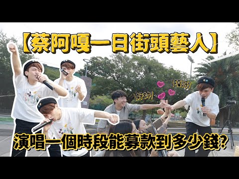 【蔡阿嘎拿到街頭藝人證啦】實測公園演唱一個下午，能募款到多少錢？(feat.音圓伴唱機)