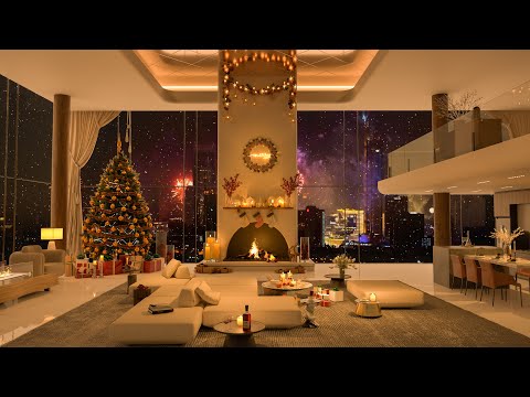 Welcoming 2025 with Warm Jazz 🎉 Frosty Apartment Ambience for a Soothing New Year