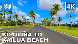 [4K] Hawaii Scenic Driving - Ko Olina Resort to Kailua Beach via Interstate H1 & H3 Freeway in Oahu