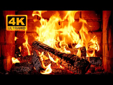 🔥 Fireplace 4K UHD! Fireplace with Crackling Fire Sounds. Fireplace Burning for Home