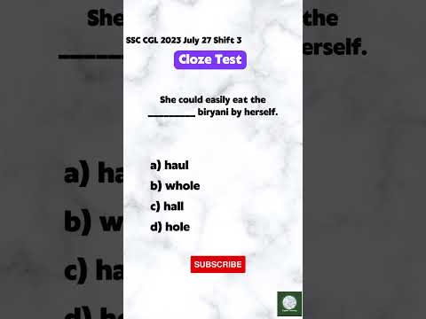 cloze test | Asked in SSC CGL 2023 July 27 Shift 3 #english #grammar #viral #shorts #learning