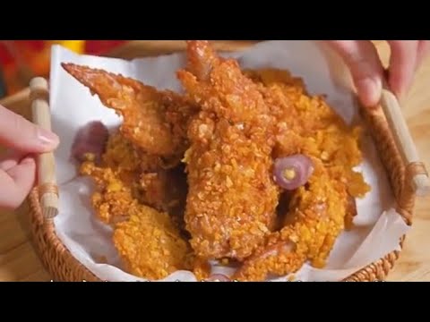 how to make Crispy KFC Fried Chicken with mayonnaise and cheese KFC style chicken wings  kaise karen