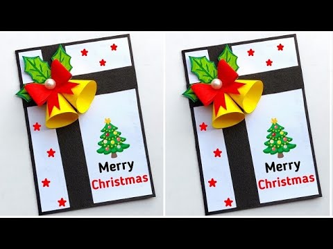 DIY Merry Christmas card 2023 / How to make christmas greeting card / Christmas card making easy