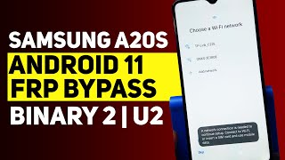 Samsung A20s U2 Android 11 Frp Bypass | Samsung a20s Frp bypass Android 11 U2