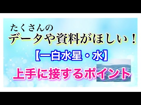 データや資料がほしい！【一白水星・水】の人と上手に接するポイント