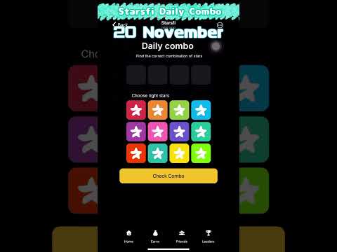 ⭐️【Starsfi】Starsfi Daily Combo | 20 November #starsfi #Daily #combo #today #20november #telegram