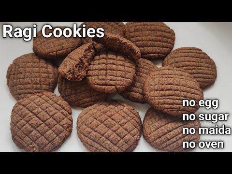 Ragi Wheat Flour Biscuit Recipe / Finger Millet Cookies.