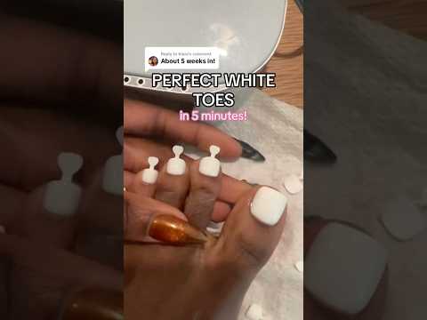 PRESS IN WHITE TOES NAILS🤍#pressonnails