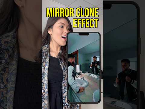 Try this mind-bending mirror clone trick to amaze your friends! 🪞✨ #inshot #tiktoktrend #transition