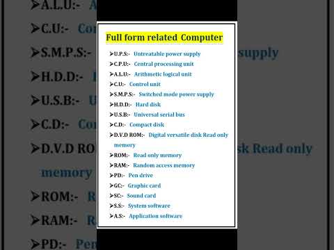 Computer Related Important full form #computerkyahai #computer #fullform #fullformshorts #gkgs