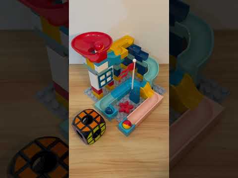 Marble Run ASMR 🔴🟡🔵 943  Satisfying Building Blocks #marblerun #marblerace #asmr