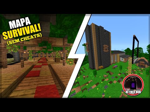 DOWNLOAD MAPA SURVIVAL COM FARMS, BASE TOP, NETHER HUB E ITENS OPS - MOSTRANDO MAPAS #5