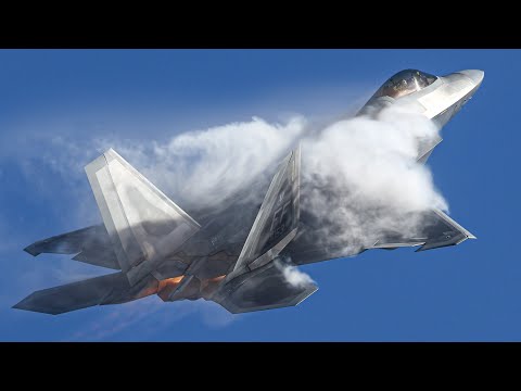 The Iconic F-22 Raptor stalling and falling above  America’s airshow - 4K