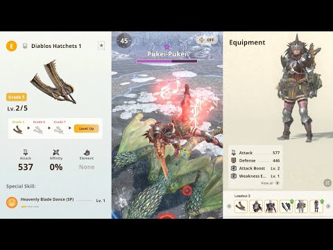 Diablos Hatches 1 (Dual Blades) vs 6⭐ Pukei-Pukei (Urgent Quest) - Monster Hunter Now Gameplay