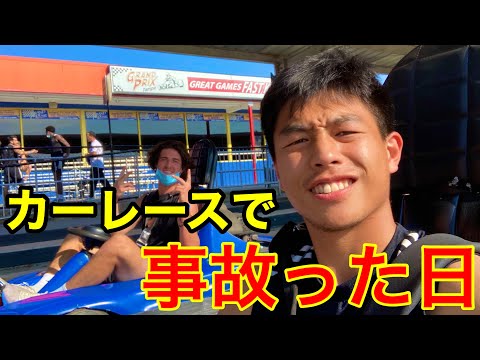 アメリカ大学サッカー部がカーレースで事故った日[Vlog]