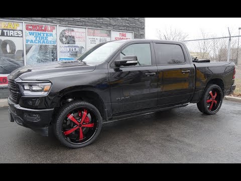 2019 RAM 1500 SPORT WITH 24 INCH BLACK & RED RIMS