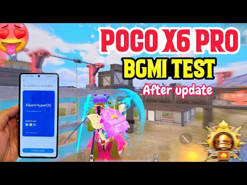 poco x6 pro bgmi test,after update, heating and fps test🥵