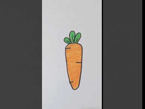 How to draw easy carrot 🥕|Menggambar wortel #easydrawing #drawing #art