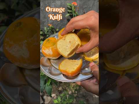 Stuffed Orange Kulfi || Orange Kulfi in Orange Moulds #shorts #orangeicecreamrecipe