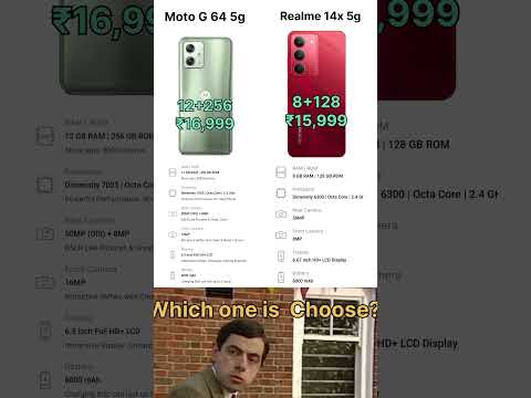 Moto G 64 5g vs Realme 14x 5g review 😲 trending shorts videos #vairalshort #motog645g#realme14x5g